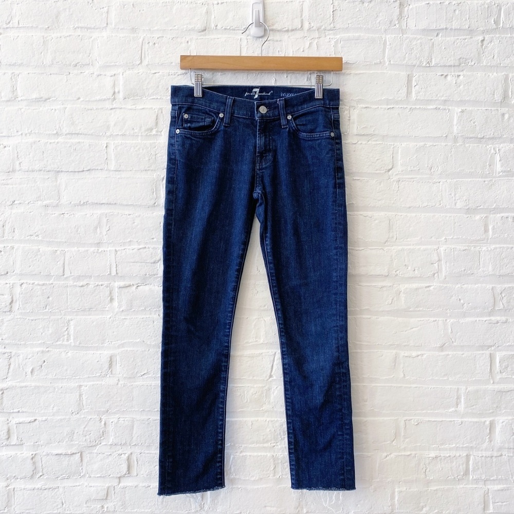 7 For All Mankind || Roxanne Raw Hem Ankle Jeans Blue 26